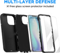 Black iPhone 14 Tradies Military Defender Heavy Duty Case - 4