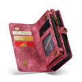 Red  2 in 1 Retro Zipper Wallet Magnetic Case For iPhone 14 - 5
