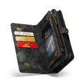 Black iPhone 14 Pro Max Multi-Functional 2 in 1 Zipper Purse Wallet Case - 5