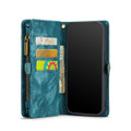 Blue iPhone 14 Pro Max Multi-Functional 2 in 1 Zipper Purse Wallet Case - 1