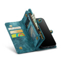 Blue iPhone 14 Pro Max Multi-Functional 2 in 1 Zipper Purse Wallet Case - 4
