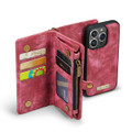 Red iPhone 14 Pro Max Multi-functional 2 in 1 Purse Wallet Magnetic Case - 6