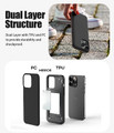 Black iPhone 14 Pro Max Mercury Magnetic Door 2 Card  Shock Proof Case - 4