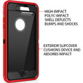 Red Full Body Heavy Duty Defender Case For iPhone 7 Plus / 8 Plus - 7