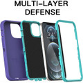 Purple iPhone 12 / 12 Pro Heavy Duty Military Defense Drop Proof Case - 6