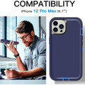 Navy Military Full Body Shock Proof Defender Case For iPhone 13 Pro Max - 6