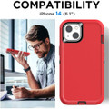 Red iPhone 14 Tradies Heavy Duty Military Defender Case - 2