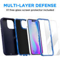 Navy Heavy Duty Defender Military Grade Case For iPhone 14 Pro Max - 2
