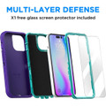 Purple Rugged Full Body Heavy Duty Shock Proof Case For iPhone 14 Pro Max - 5