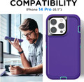 Purple Tradies Heavy Duty Military Defender Case For iPhone 14 Pro - 4