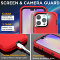 Red Heavy Duty Military Defense Drop Proof Case For iPhone 14 Pro - 3