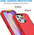 Red Heavy Duty Military Defense Drop Proof Case For iPhone 14 Pro - 4