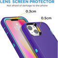 Purple iPhone 14 Plus Military Full Body Shock Proof Defender Case - 7