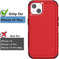 Red Heavy Duty Military Defense Drop Proof Case For iPhone 14 Plus - 3