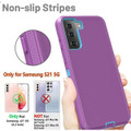 Purple Rugged Shock / Drop Protection Defender Case For Galaxy S21 - 2