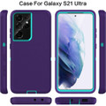 Purple Galaxy S21 Ultra Tradies Military Defender Heavy Duty Case - 7