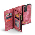 Red Galaxy A53 5G  2 in 1 Retro Zipper Wallet Magnetic Case - 3