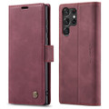 Red CaseMe Slim Magnetic Classy Wallet Case For Galaxy S23 Ultra - 5