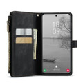 Black CaseMe C30 Wallet Case with Zipper Folio & Wrist Strap for Galaxy S23 - 1