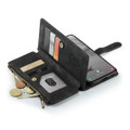 Black CaseMe C30 Wallet Case with Zipper Folio & Wrist Strap for Galaxy S23 - 6