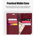 Wine iPhone 15 Plus Genuine Mercury Mansoor Diary Wallet Case  - 4