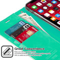 Mint Green Mercury Mansoor Diary Flip Wallet Case For iPhone 15 Pro - 2