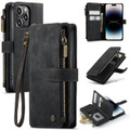 Black CaseMe C30 Wallet: Zipper Folio & Wrist Strap - iPhone 14 Pro Max - 1