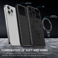 Black Magnetic Metal Circle Ring Holder Case For iPhone 15 Pro Max - 4