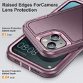 Purple iPhone 15 Rugged Full Body Heavy Duty Shock Proof Case - 4