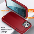 Red Rugged Shock / Drop Protection Defender Case For iPhone 15 - 2