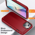 Red Rugged Full Body Heavy Duty Shock Proof Case For iPhone 15 Plus - 2