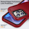 Red Rugged Full Body Heavy Duty Shock Proof Case For iPhone 15 Plus - 4