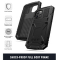 Black iPhone 12 Mini Full Body Extreme Tradies Metal Defender Case - 4