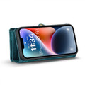 Blue Multi-Functional  Wallet Detachable Magnetic Case For iPhone 15 Plus - 5