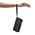 Black  2 in 1 Retro Zipper Wallet Magnetic Case For iPhone 15 Plus - 6