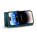 Blue iPhone 15 Pro  2 in 1 Retro Zipper Wallet Magnetic Case - 5