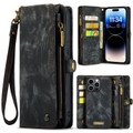 Black iPhone 15 Pro Multi-functional 2 in 1 Purse Wallet Magnetic Case - 1
