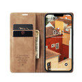 Brown CaseMe Compact Flip Magnetic Wallet Case For iPhone 15 - 4