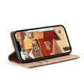 Brown CaseMe Compact Flip Magnetic Wallet Case For iPhone 15 - 5