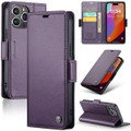 Purple CaseMe Slim Luxury 3 Card Slot Wallet Case For iPhone 15 Pro - 1