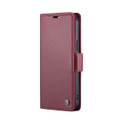 Wine iPhone 15 Pro CaseMe Butterfly Buckle RFID Anti-theft Case - 2