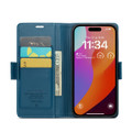 Blue iPhone 15 Pro Max CaseMe Soft Matte Anti-Theft Wallet Case - 4