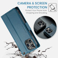 Blue iPhone 15 Pro Max CaseMe Soft Matte Anti-Theft Wallet Case - 6
