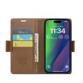 Brown iPhone 15 Plus CaseMe Slim Luxury 3 Card Slot Wallet Case - 4