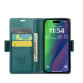 Turquoise iPhone 15 Plus CaseMe Slim Luxury 3 Card Slot Wallet Case - 4
