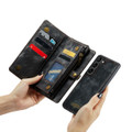 Black Galaxy S23+ Plus Multi-Functional Wallet Detachable Magnetic Case - 6