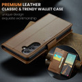 Brown CaseMe Slim Luxury 3 Card Slot Wallet Case For Galaxy S23 FE - 7