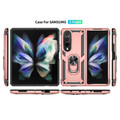 Galaxy Z Fold4 5G Heavy Duty 360 Rotating Metal Ring Stand Case - Rose Gold - 2