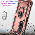 Galaxy Z Fold4 5G Heavy Duty 360 Rotating Metal Ring Stand Case - Rose Gold - 5