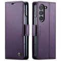 Purple Galaxy Z Fold5 CaseMe Soft Matte Anti-Theft Wallet Case - 2